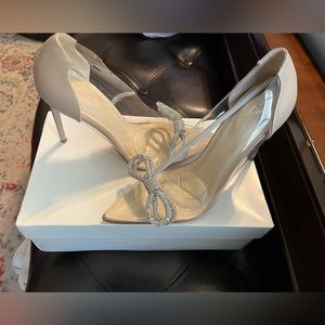 Size 10 bow detail see through heels